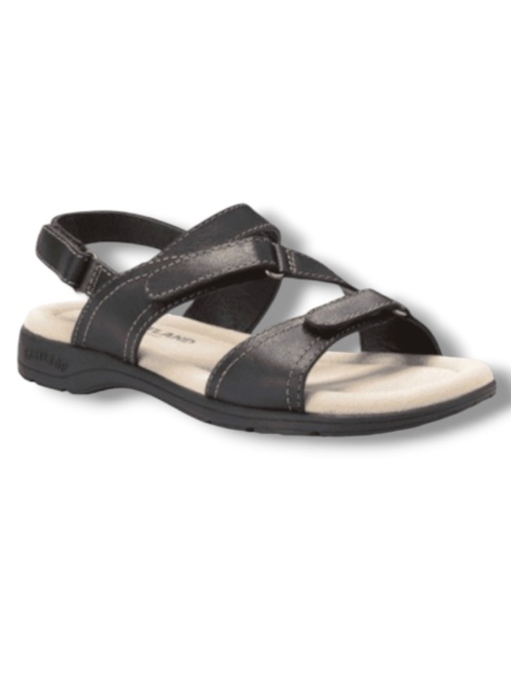 Eastland Memory Foam Women's Dixie Sling Sandal Black Leather Upper Shoes